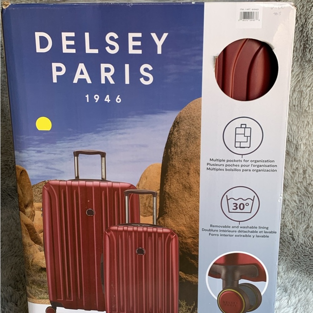 Delsey Paris Red 2 Piece Luggage Set. #3